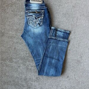 Rock Revival Distressed Blue Boot Cut Jeans